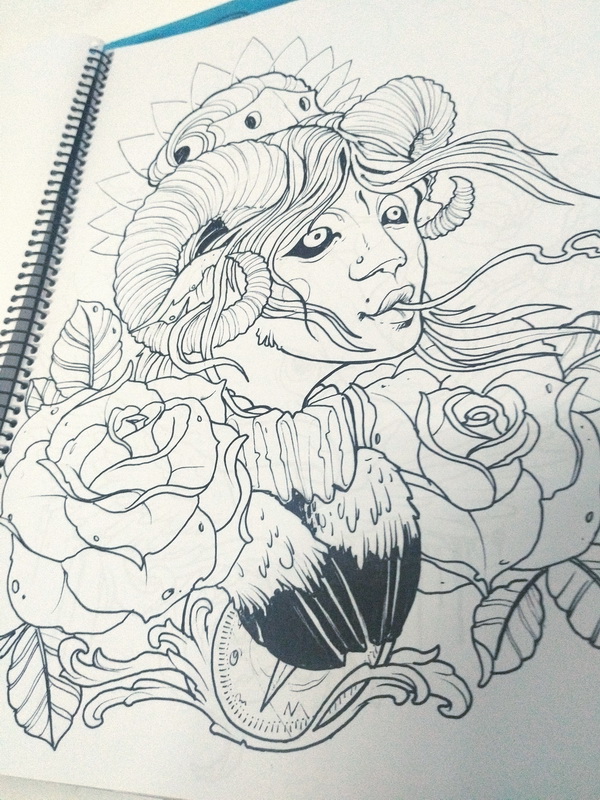 libro cuaderno plantilla tatuaje 1u